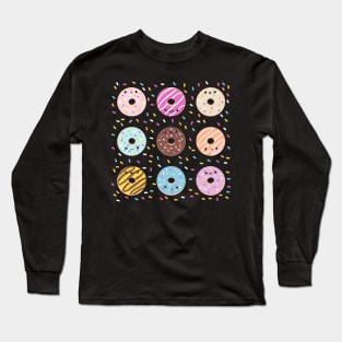 Kawaii donuts Long Sleeve T-Shirt